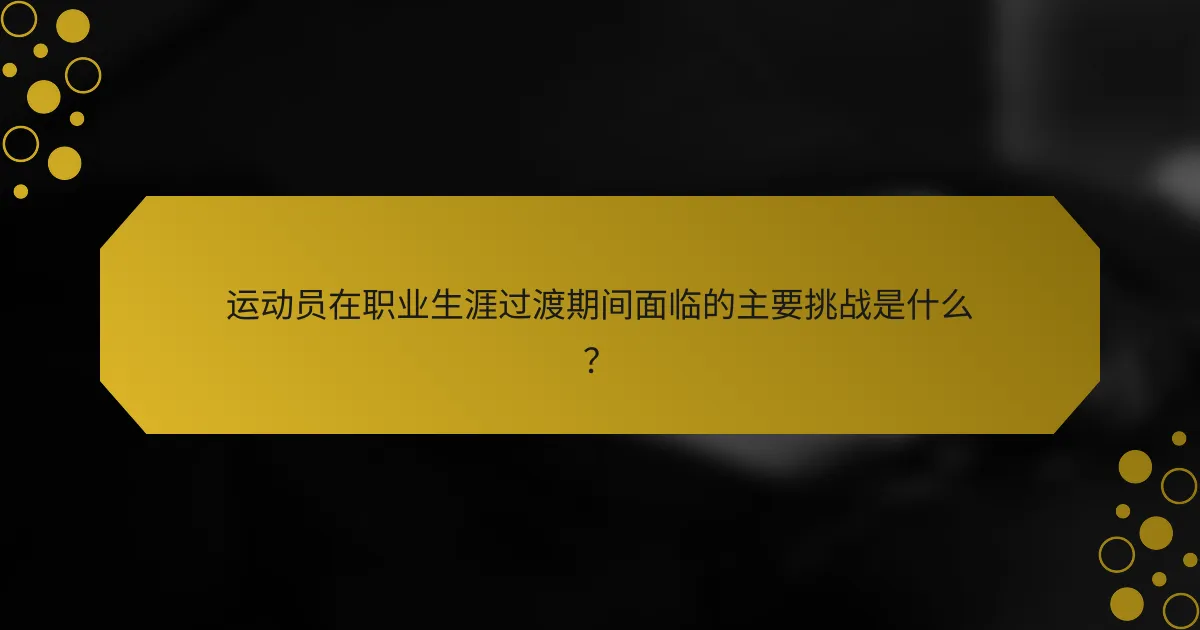 运动员在职业生涯过渡期间面临的主要挑战是什么？